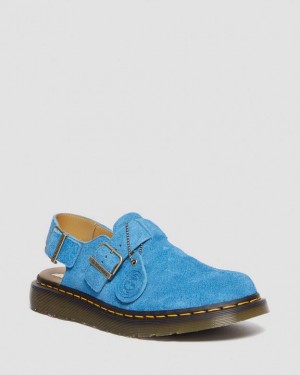 Blue Men's Dr Martens Jorge Made in England Suede Slingback Shoes | USA_Dr14374