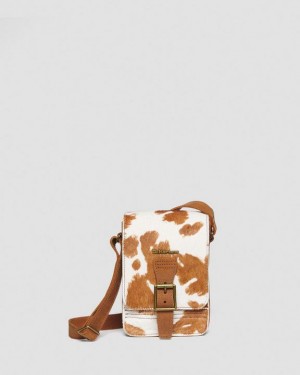 Brown Accessories Dr Martens Hair-On Cow Print Vertical Crossbody Bags | USA_Dr30541