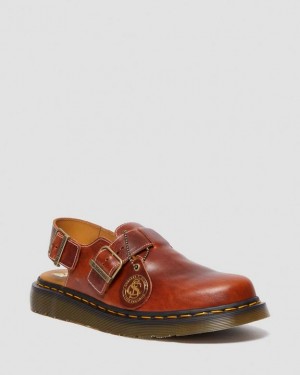 Brown Men's Dr Martens Jorge Made in England Classic Leather Slingback Shoes | USA_Dr64714