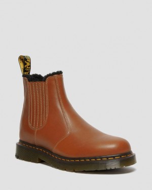 Brown Women's Dr Martens 2976 DM's Wintergrip Leather Chelsea Boots | USA_Dr12092