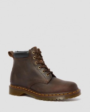 Brown Women's Dr Martens 939 Ben Boot Crazy Horse Leather Lace Up Boots | USA_Dr62248