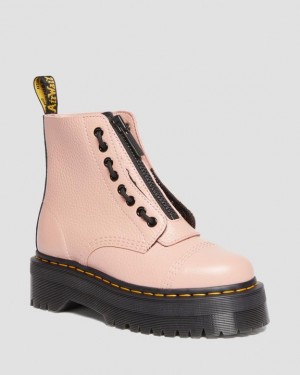 Coral Beige Women's Dr Martens Sinclair Milled Nappa Leather Platform Boots | USA_Dr93259