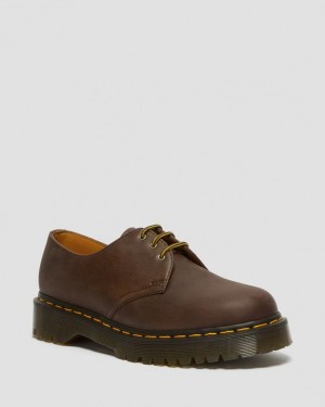 Dark Brown Men's Dr Martens 1461 Bex Crazy Horse Leather Oxford Shoes | USA_Dr83112