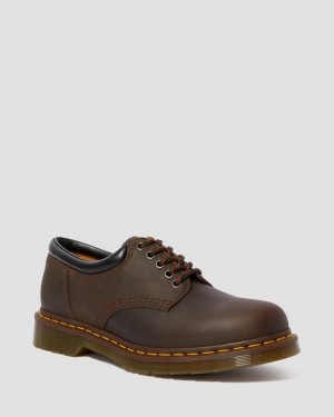 Dark Brown Men's Dr Martens 8053 Crazy Horse Leather Casual Shoes | USA_Dr42354