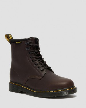 Dark Brown Women's Dr Martens 1460 Pascal Warmwair Leather Lace Up Boots | USA_Dr22997