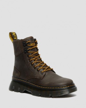 Dark Brown Women's Dr Martens Tarik Crazy Horse Leather Utility Boots | USA_Dr35643