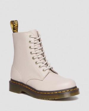 Grey Brown Women's Dr Martens 1460 Women's Pascal Virginia Leather Boots | USA_Dr41321