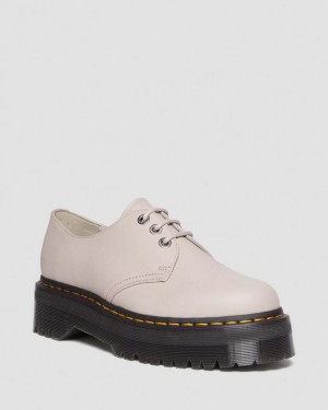 Grey Brown Women's Dr Martens 1461 II Pisa Leather Platform Shoes | USA_Dr82255