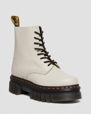 Grey Men's Dr Martens Audrick Nappa Leather Ankle Platform Shoes | USA_Dr39122