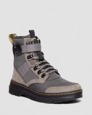 Grey Women's Dr Martens Combs Tech II Fleece-Lined Casual Boots | USA_Dr37093