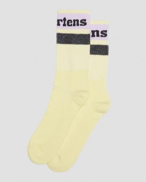 Lemon Yellow Accessories Dr Martens Athletic Logo Organic Cotton Blend Size,S/M,M/L~US WOMEN,5 - 10,11 - 16~US MEN,4 - 9,10 - 15~UK,3 - | USA_Dr20615