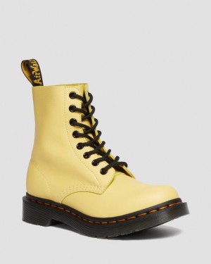 Lemon Yellow Women's Dr Martens 1460 Women's Pascal Black Eyelet Lace Up Boots | USA_Dr32722