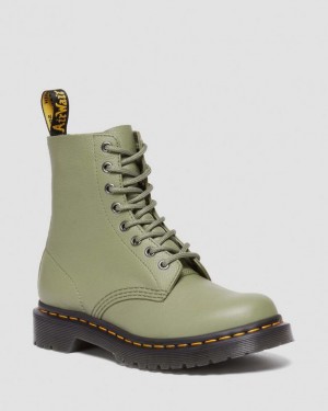 Olive Women's Dr Martens 1460 Women's Pascal Virginia Leather Boots | USA_Dr90270