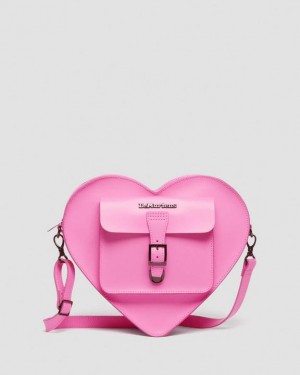 Pink Accessories Dr Martens Heart Shaped Leather Backpack Bags | USA_Dr64464