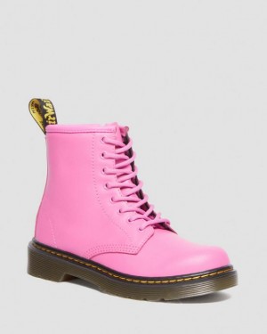 Pink Kids' Dr Martens Junior 1460 Leather Lace Up Boots | USA_Dr13189