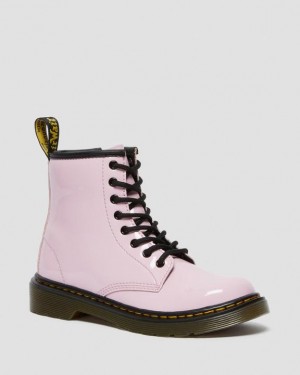 Pink Kids' Dr Martens Junior 1460 Patent Leather Lace Up Boots | USA_Dr79566