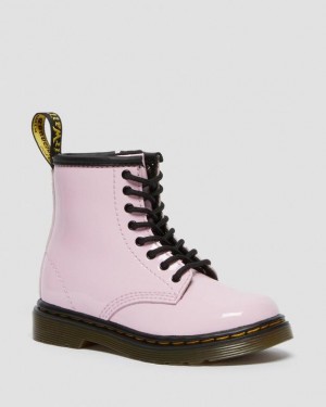 Pink Kids' Dr Martens Toddler 1460 Patent Leather Lace Up Boots | USA_Dr70052