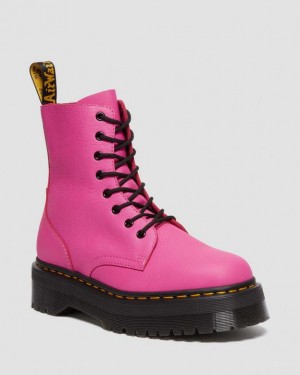 Pink Men's Dr Martens Jadon III Boot Pisa Leather Platform Shoes | USA_Dr32036