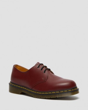 Pink Red Men's Dr Martens 1461 Smooth Leather Oxford Shoes | USA_Dr76078