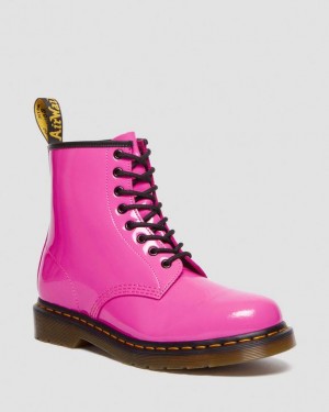 Pink Women's Dr Martens 1460 Women's Patent Leather Lace Up Boots | USA_Dr35736