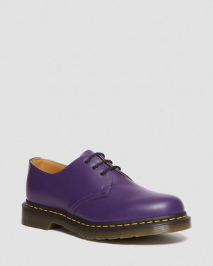 Purple Men's Dr Martens 1461 Smooth Leather Oxford Shoes | USA_Dr54573