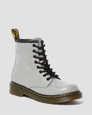 Silver Kids' Dr Martens Junior 1460 Glitter Lace Up Boots | USA_Dr54698