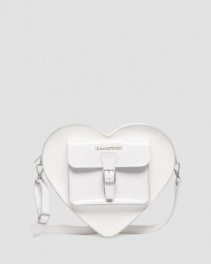 White Accessories Dr Martens Heart Shaped Leather Backpack Bags | USA_Dr62243