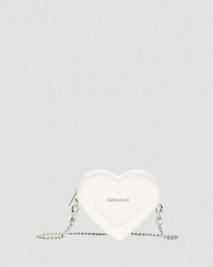 White Accessories Dr Martens Vegan Mini Heart Shaped Bags | USA_Dr57508