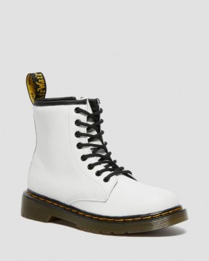 White Kids' Dr Martens Junior 1460 Leather Lace Up Boots | USA_Dr30570