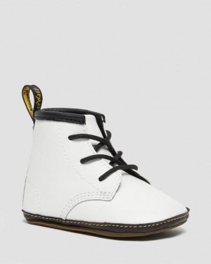 White Kids' Dr Martens Newborn 1460 Auburn Leather Booties Boots | USA_Dr36242