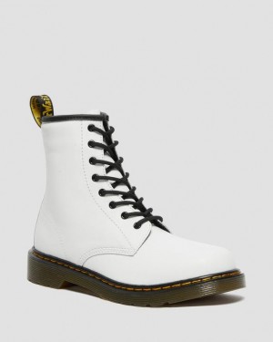 White Kids' Dr Martens Youth 1460 Leather Lace Up Boots | USA_Dr63978