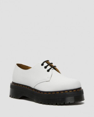 White Men's Dr Martens 1461 Smooth Leather Platform Shoes | USA_Dr43925