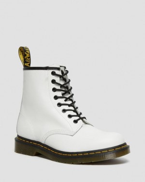 White Women's Dr Martens 1460 Smooth Leather Lace Up Boots | USA_Dr62825