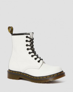 White Women's Dr Martens 1460 Women's Smooth Leather Lace Up Boots | USA_Dr63692