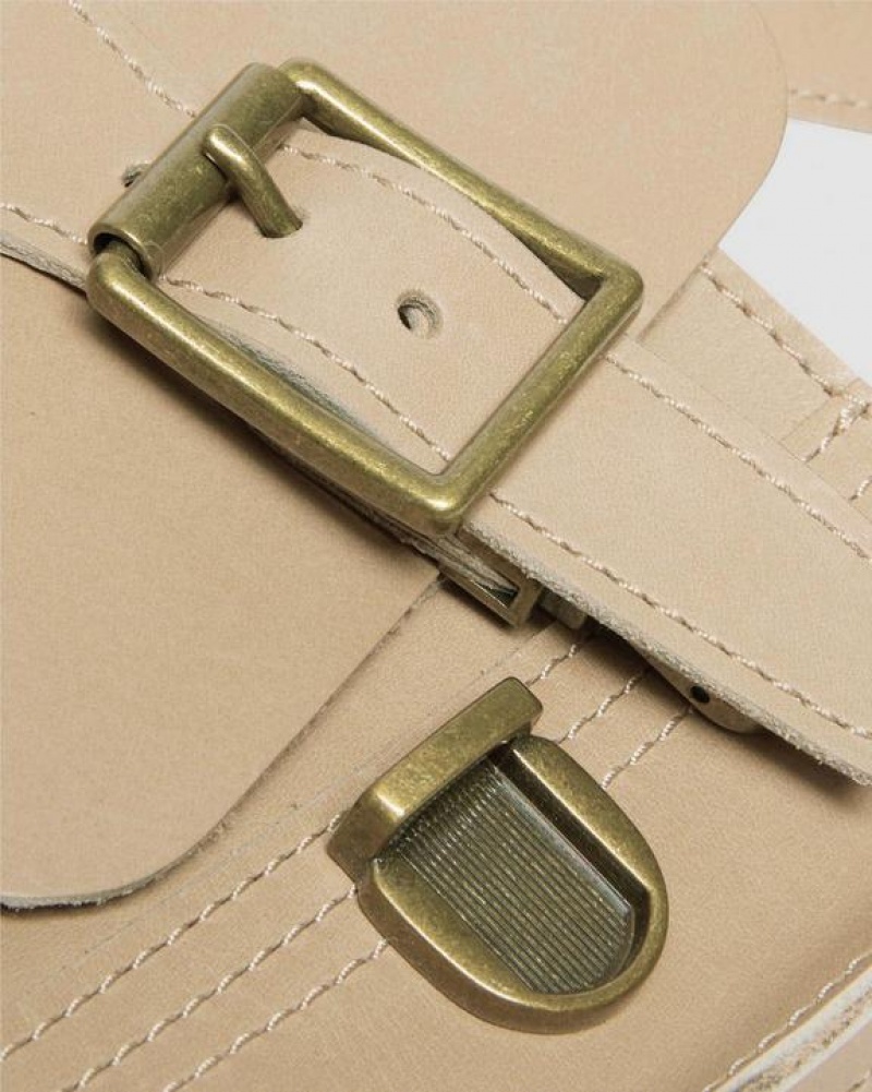 Beige Accessories Dr Martens Carrara Leather Vertical Crossbody Bags | USA_Dr44064