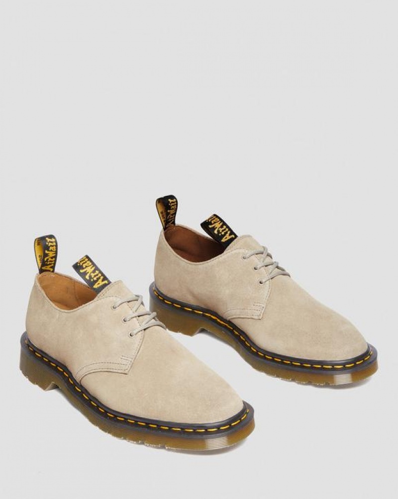 Beige Men's Dr Martens 1461 Engineered Garments Suede Oxford Shoes | USA_Dr31442