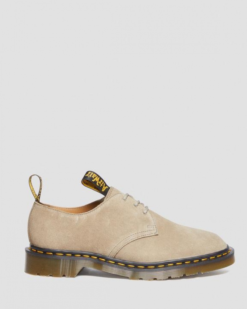 Beige Men's Dr Martens 1461 Engineered Garments Suede Oxford Shoes | USA_Dr31442