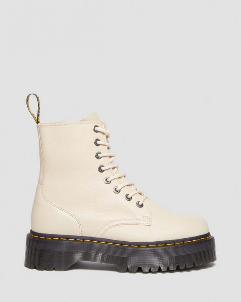 Beige Men's Dr Martens Jadon III Boot Pisa Leather Platform Shoes | USA_Dr16243