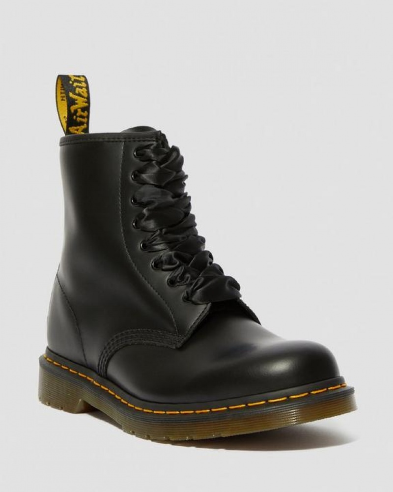 Black Accessories Dr Martens 55 inch Ribbon (8-10 Eye) Laces | USA_Dr42060