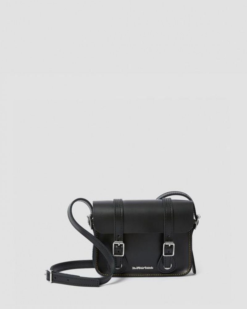 Black Accessories Dr Martens 7 Inch Leather Crossbody Bags | USA_Dr83373