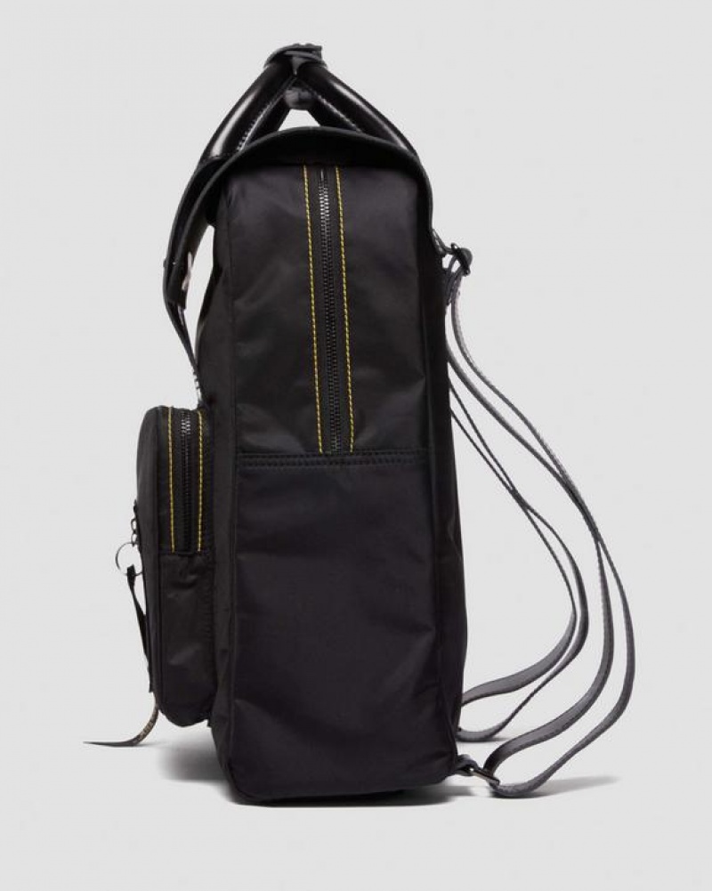 Black Accessories Dr Martens Alpha Industries Leather & Nylon Backpack Bags | USA_Dr84684