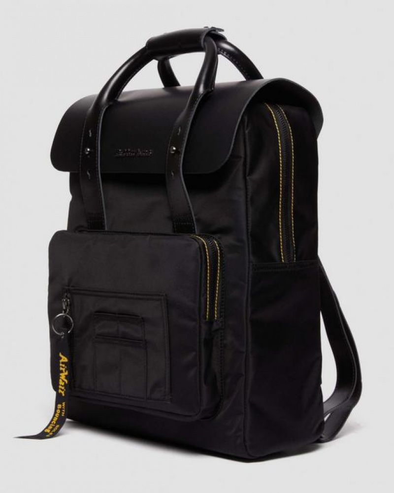 Black Accessories Dr Martens Alpha Industries Leather & Nylon Backpack Bags | USA_Dr84684