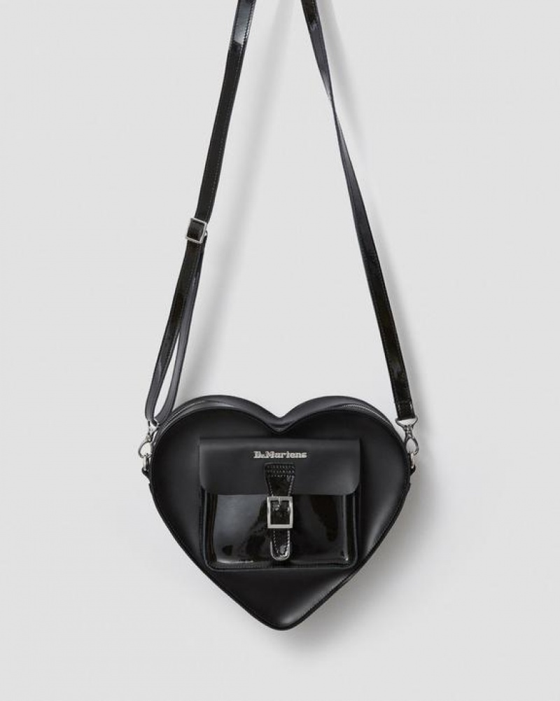 Black Accessories Dr Martens Heart Shaped Leather Backpack Bags | USA_Dr93741