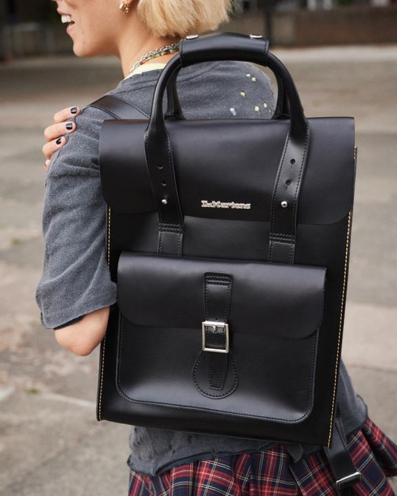 Black Accessories Dr Martens Kiev Leather Backpack Bags | USA_Dr47789