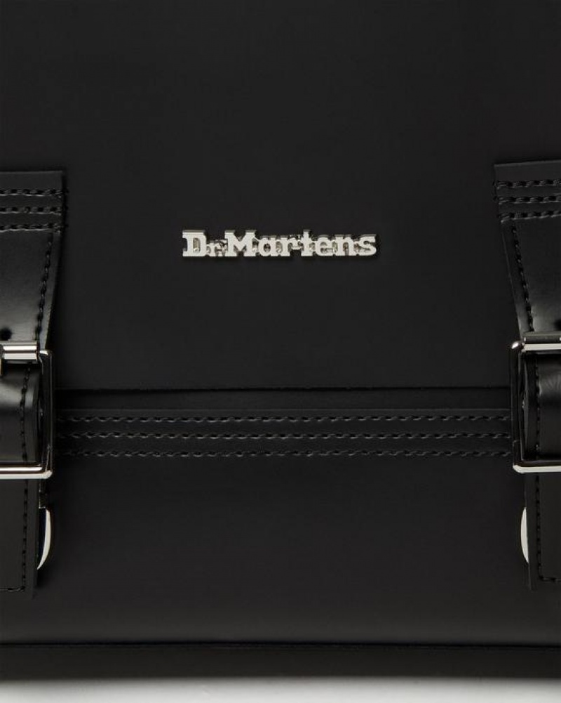 Black Accessories Dr Martens Leather Box Backpack Bags | USA_Dr65791