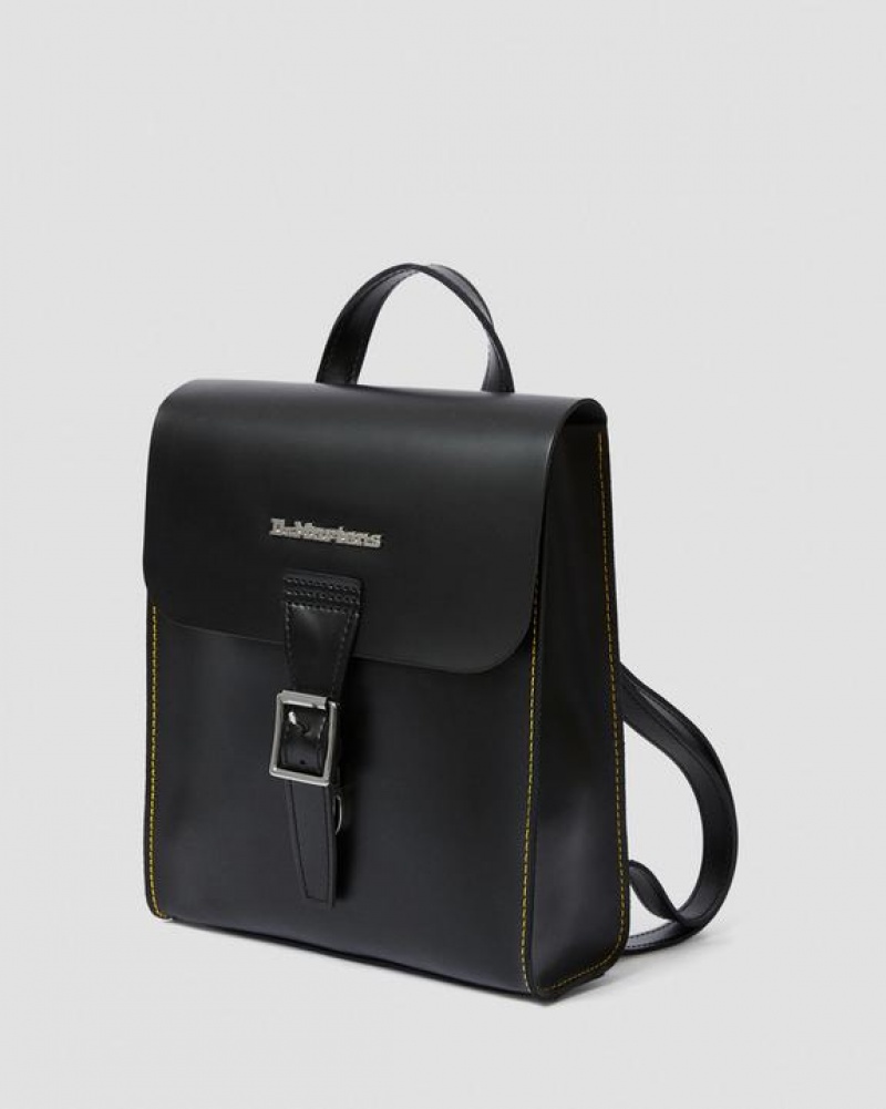 Black Accessories Dr Martens Leather Mini Backpack Bags | USA_Dr25987