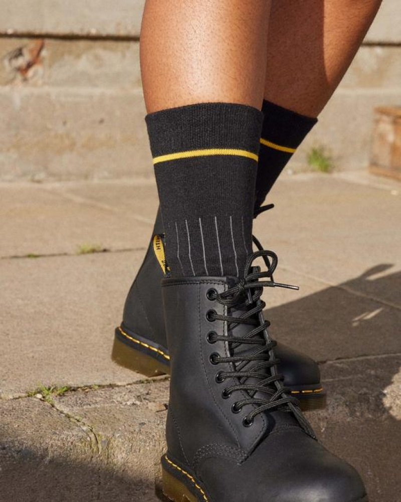 Black Accessories Dr Martens Lightweight Organic Cotton Blend Size,S/M,M/L~US WOMEN,5 - 10,11 - 16~US MEN,4 - 9,10 - 15~UK,3 - | USA_Dr60189