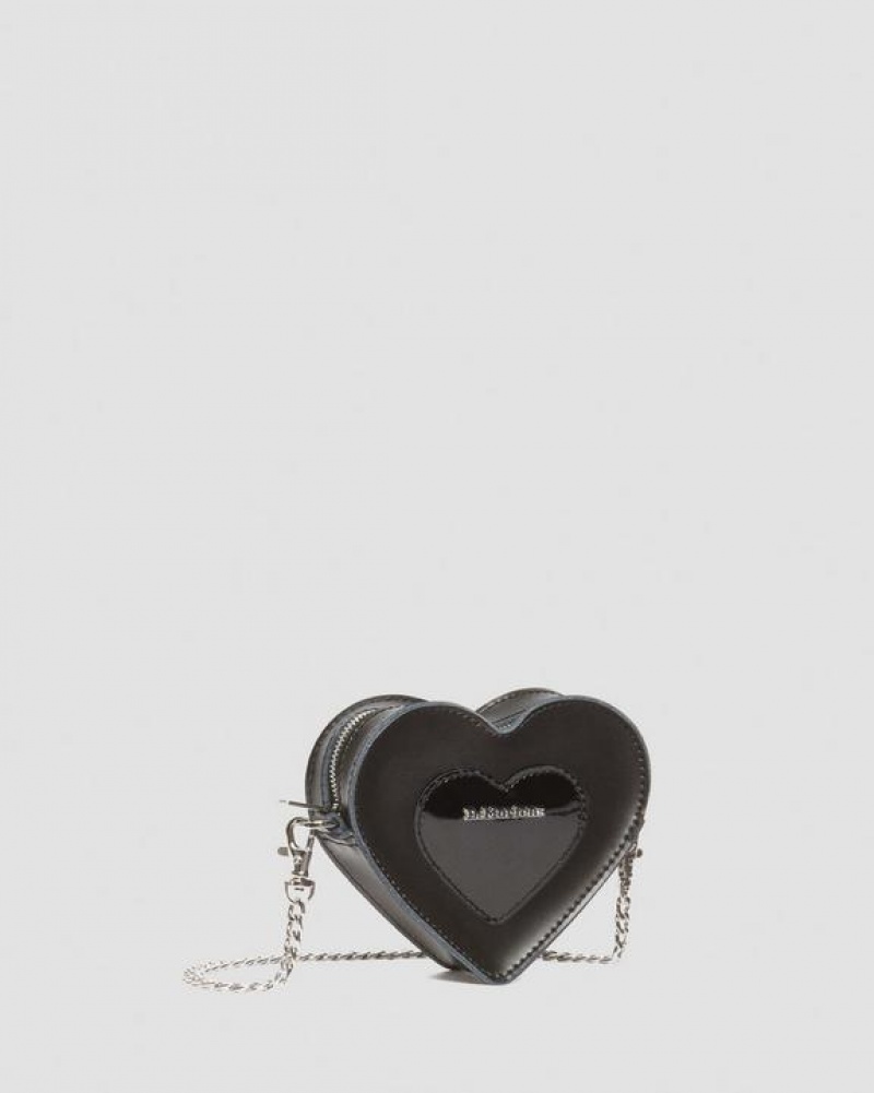 Black Accessories Dr Martens Mini Heart Shaped Kiev & Patent Leather Bags | USA_Dr93360