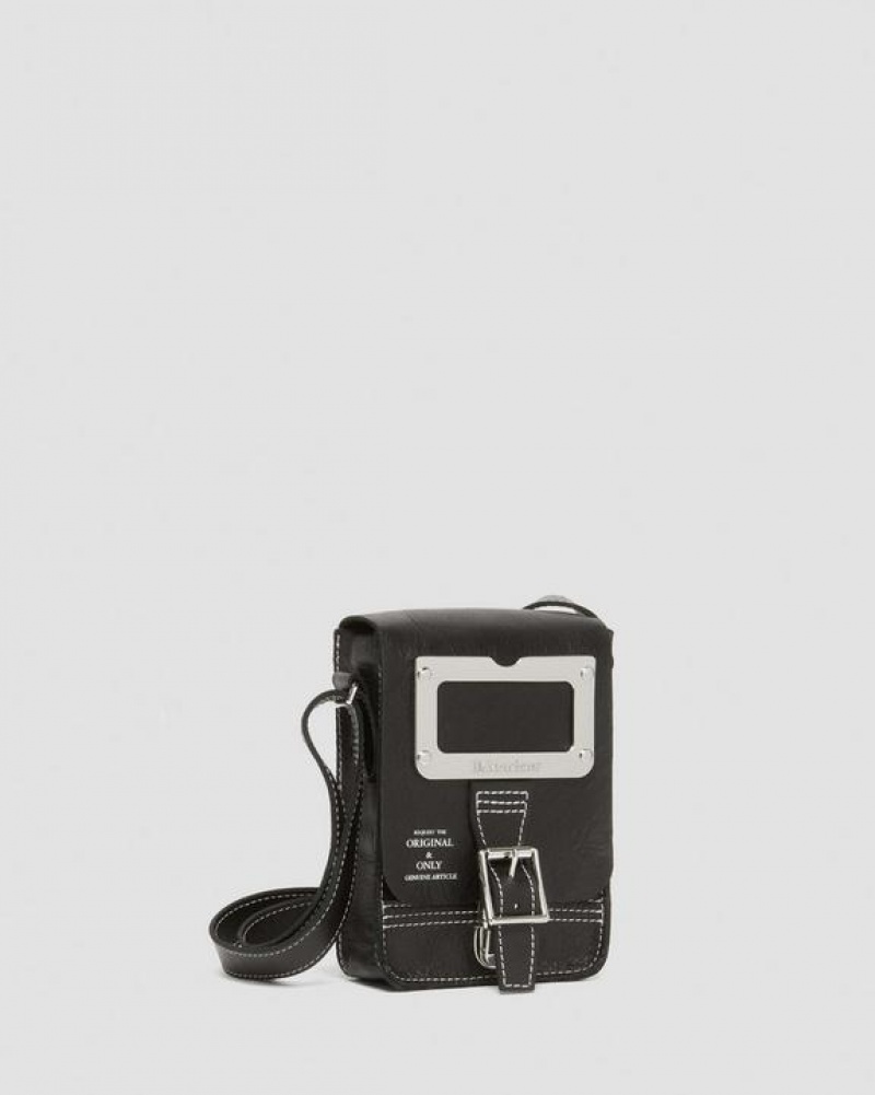 Black Accessories Dr Martens Overdrive Leather Vertical Crossbody Bags | USA_Dr17119