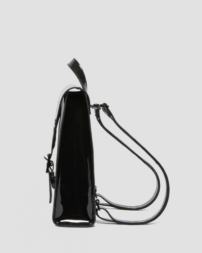 Black Accessories Dr Martens Patent Leather Mini Backpack Bags | USA_Dr21316